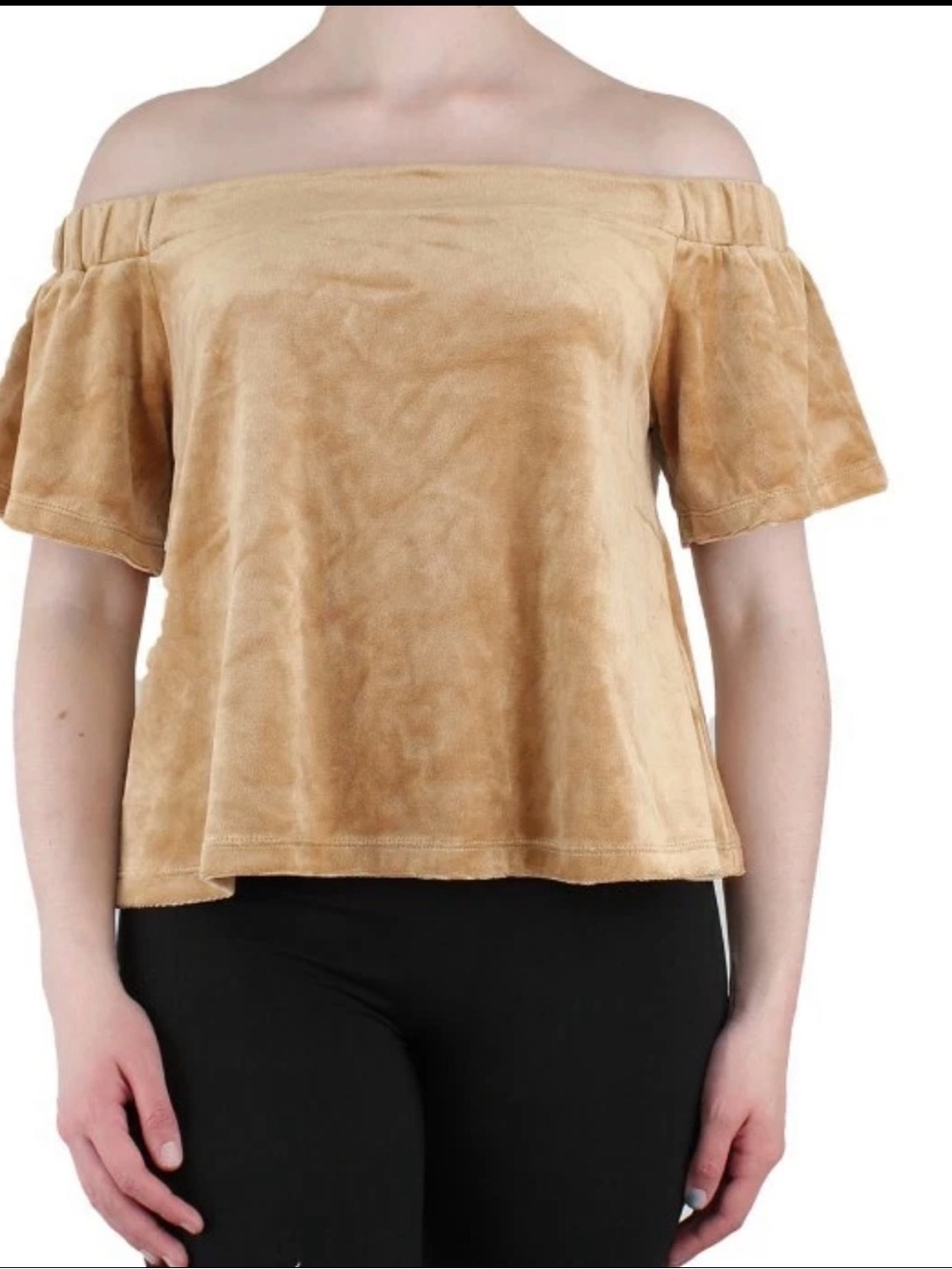 Juicy Couture Women's Off Shoulder Black Label Velour Casual Shirt Top Size XS